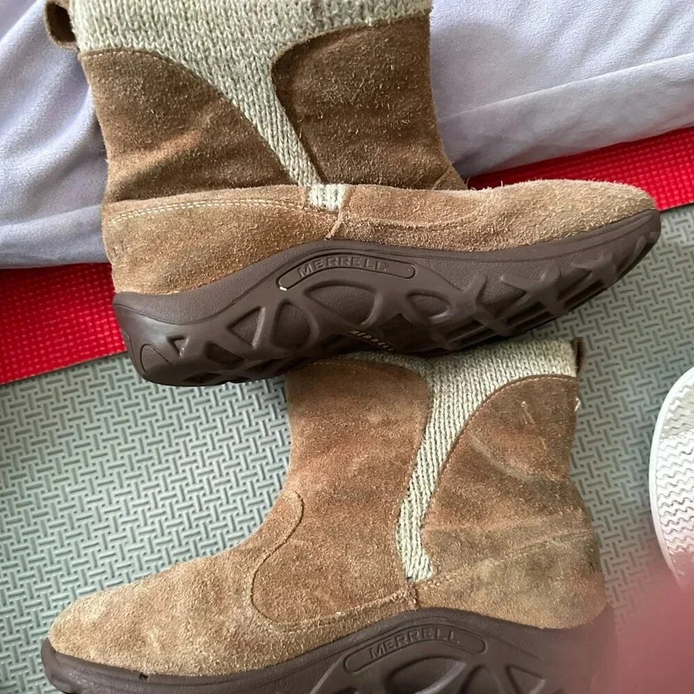 Merrell Jungle Moc Casual girl’s ankle boots Size 4M Leather Upper - Picture 1 of 3